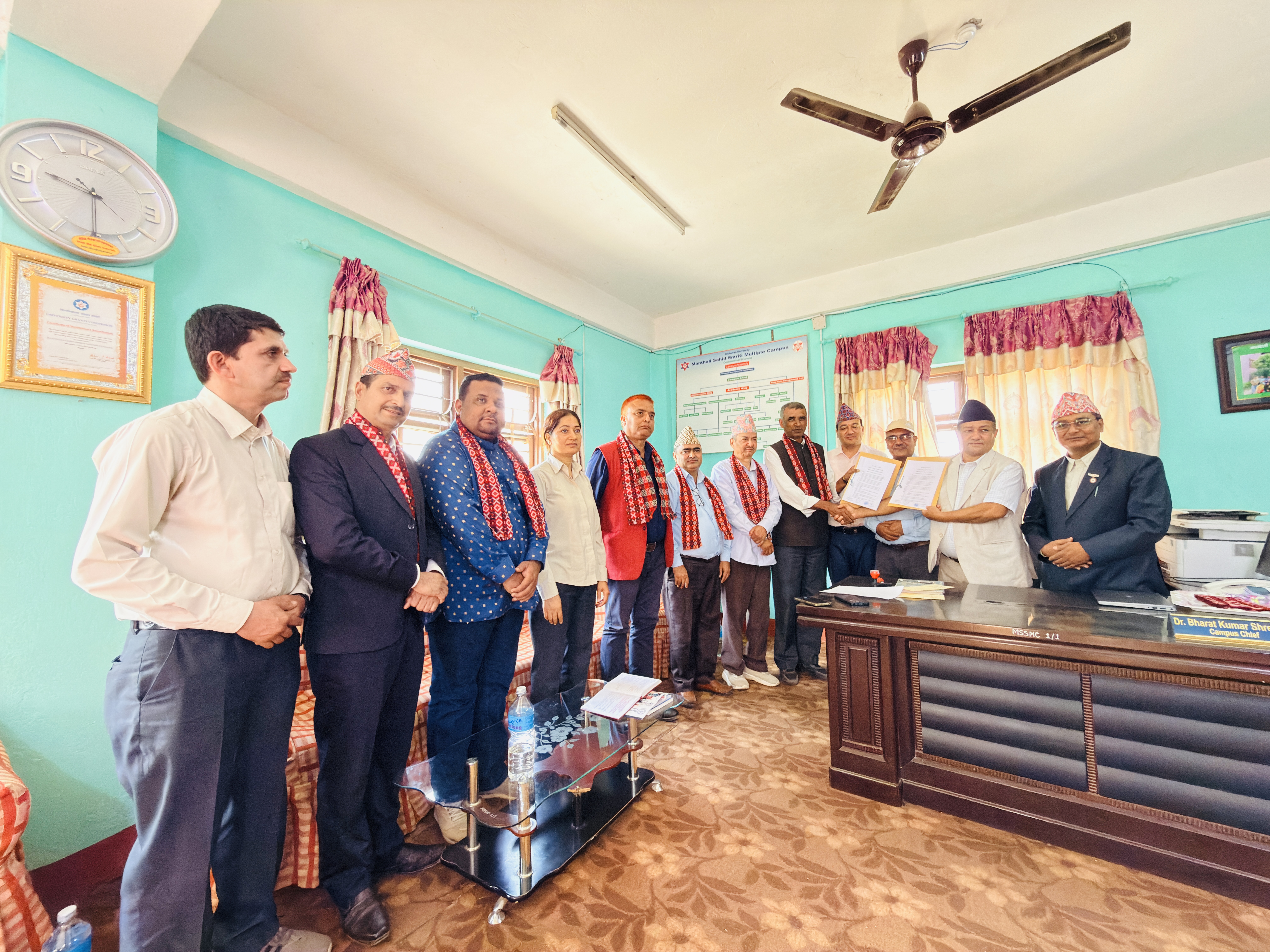 A glimpse of the agreement (MOU) made between Siddhjyoti Education Campus, Sindhuli and Manthali Campus.